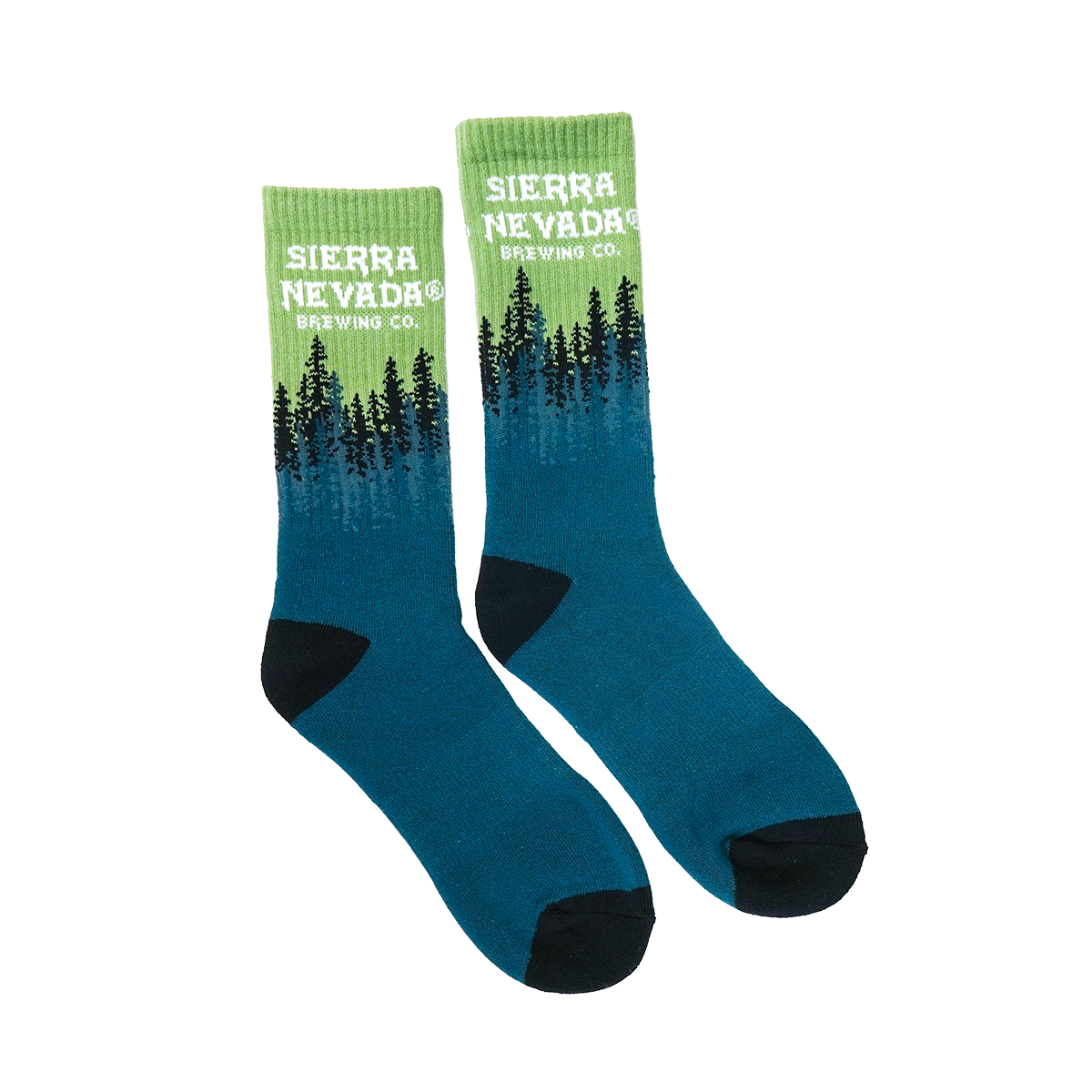 Sierra Nevada Treeline Socks showing tree design