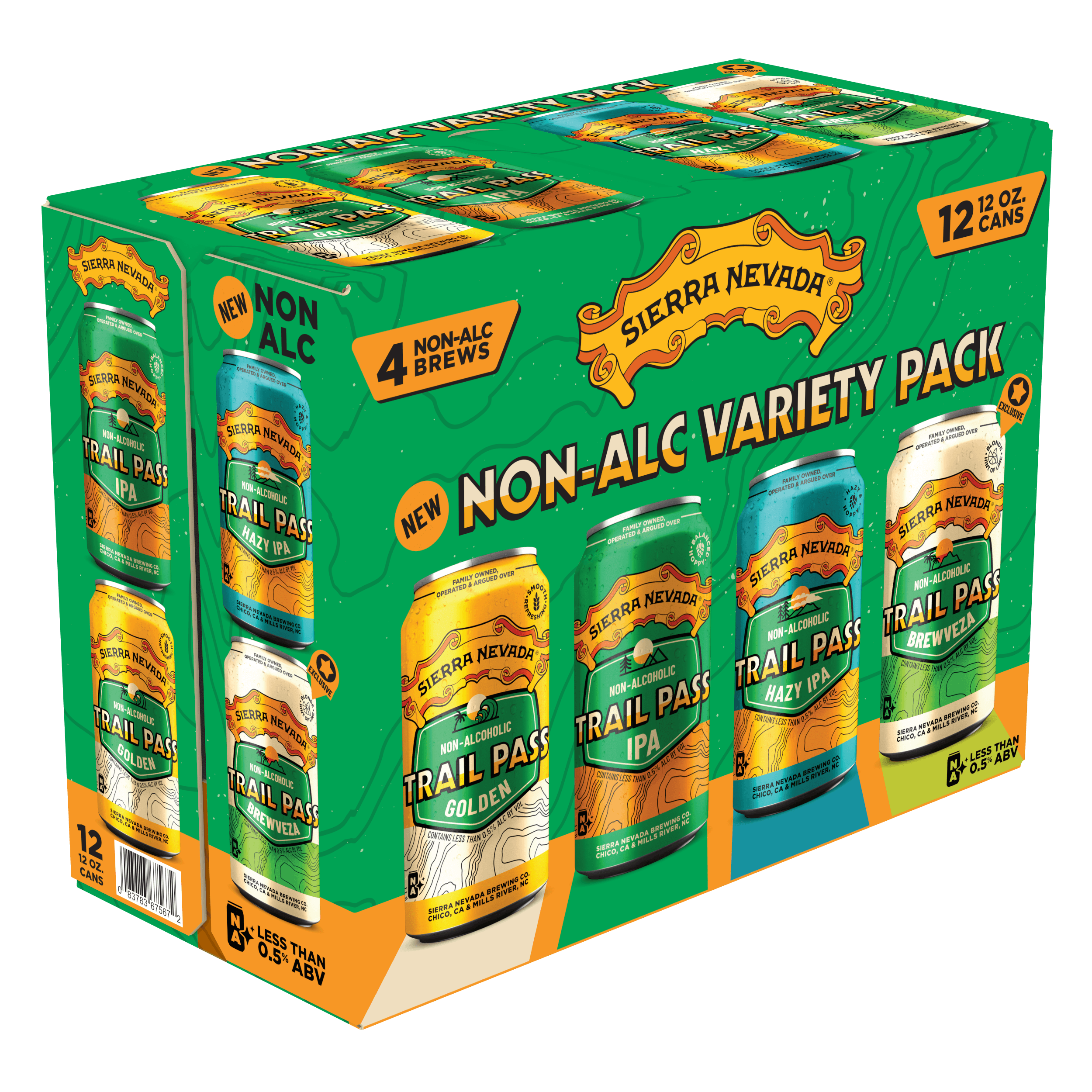 Sierra Nevada Brewing Co. 12-Pack Trail Pass Variety Pack - angled view