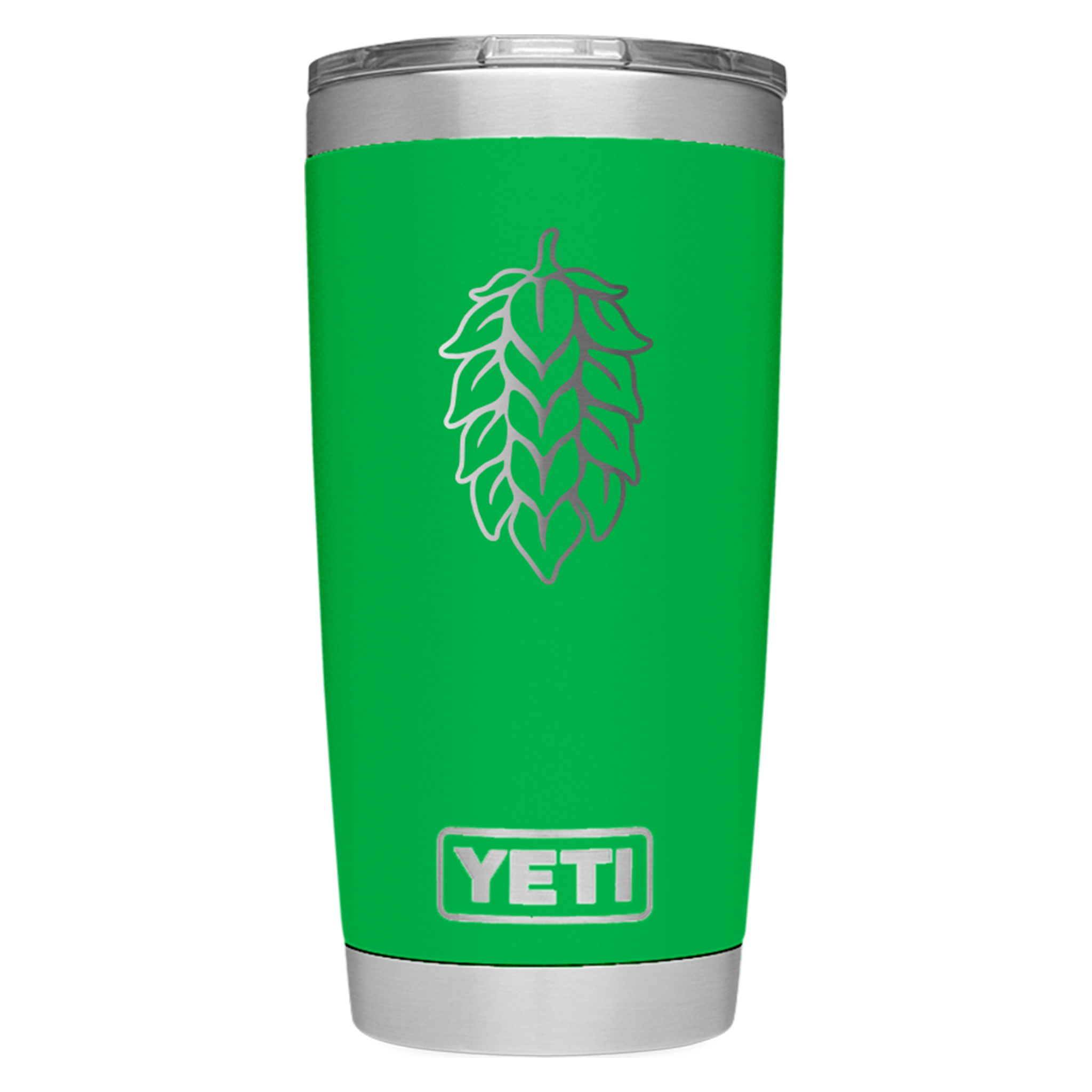 Sierra Nevada x YETI 20oz Rambler tumbler - back view with hop graphic engraving