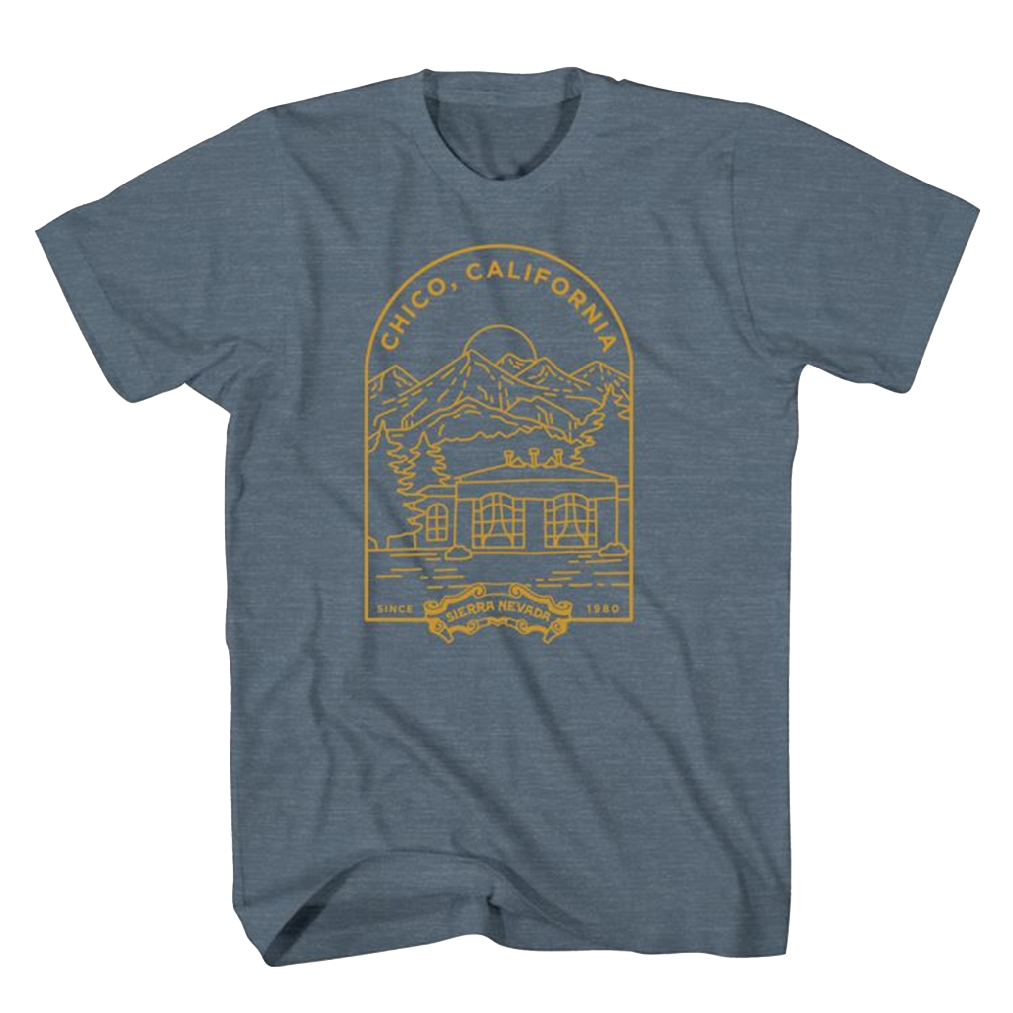 Sierra Nevada Brewing Co. Chico Facade T-Shirt in Indigo Heather