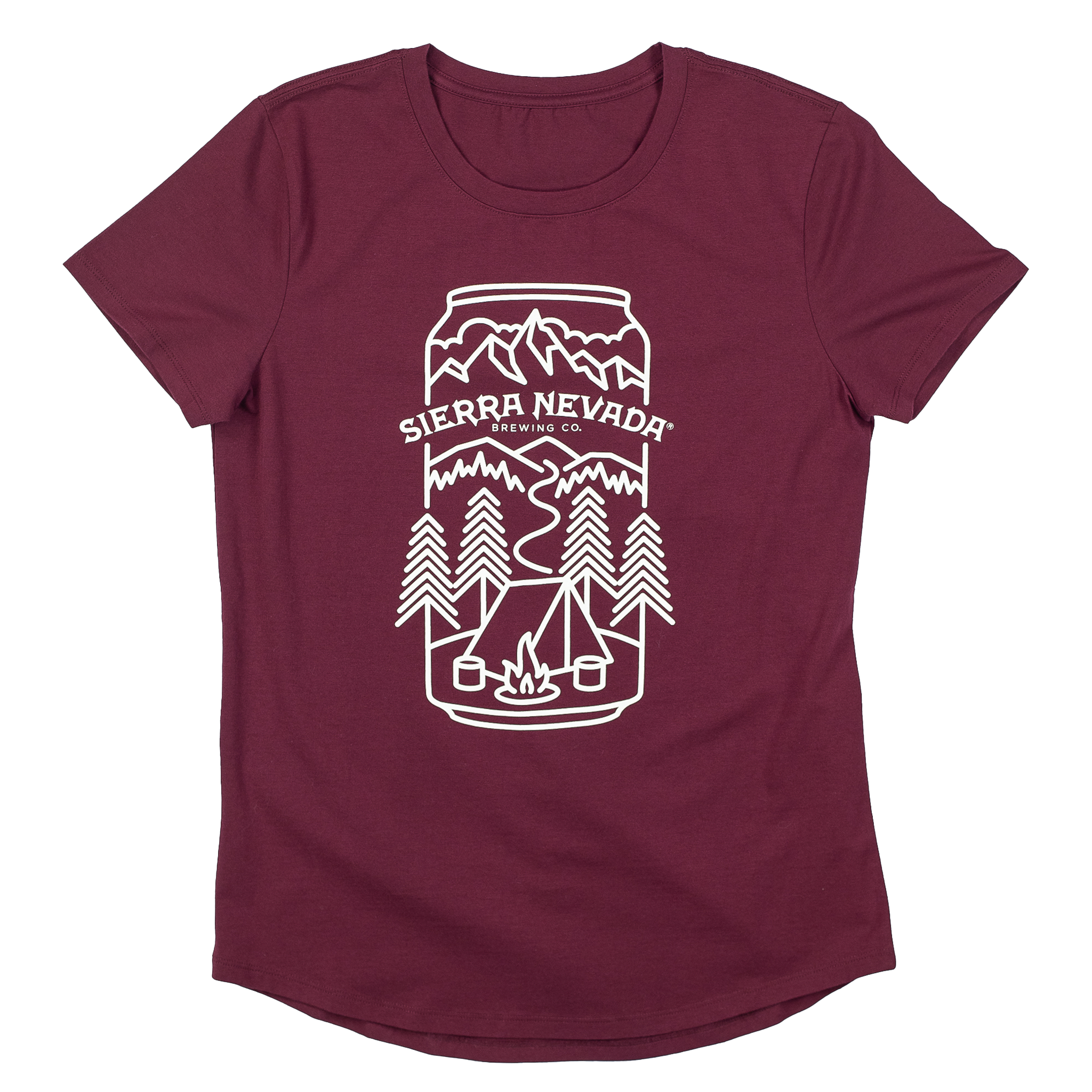 Women's Beer Can Camping T-Shirt - SierraNevadaWomensBeerCanCampingT-Shirt-Front