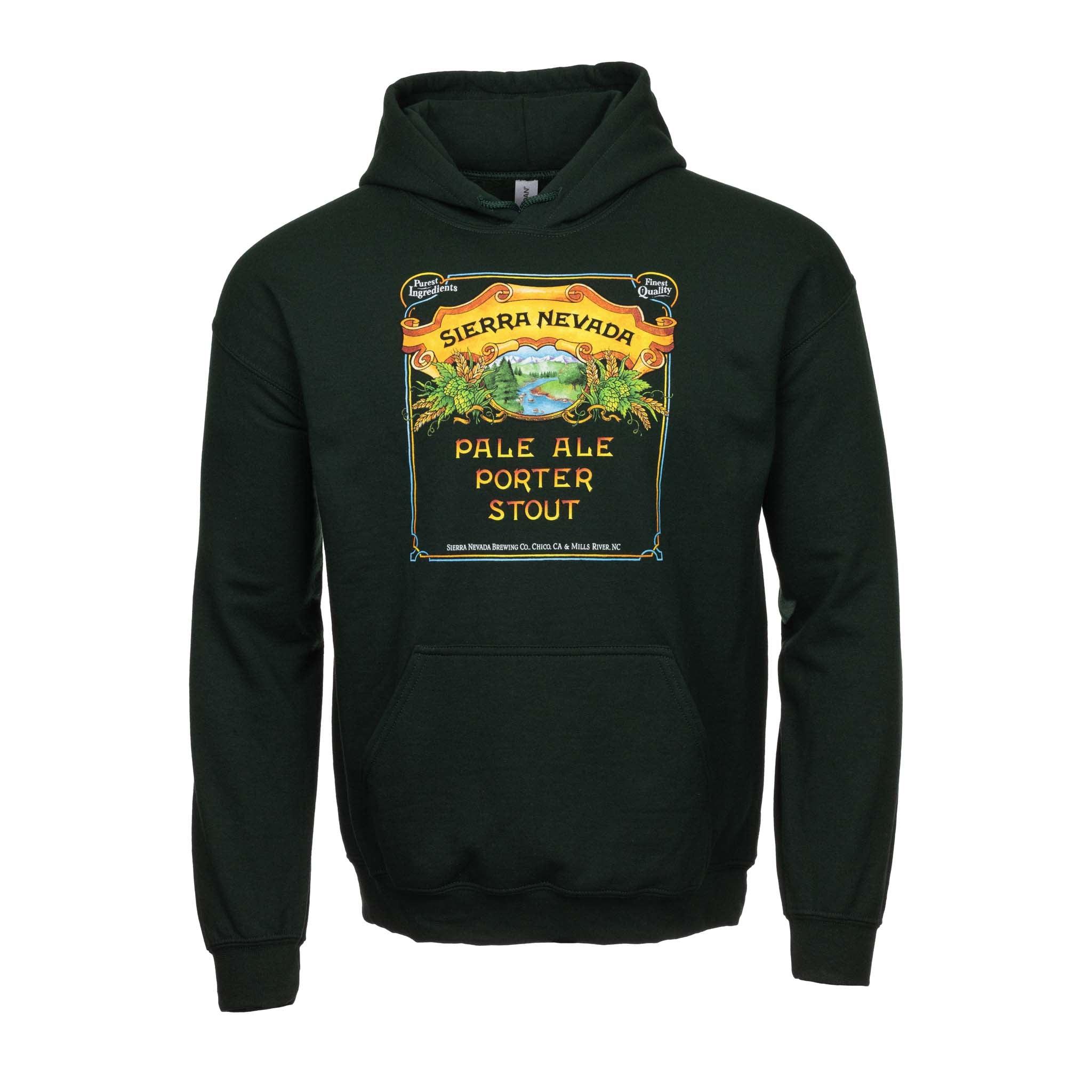 Pale-Porter-Stout Forest Green Hooded Sweatshirt