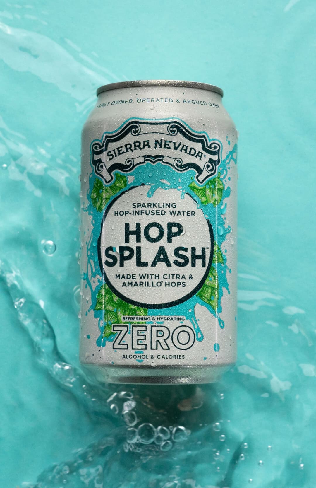 Hop Splash can in water